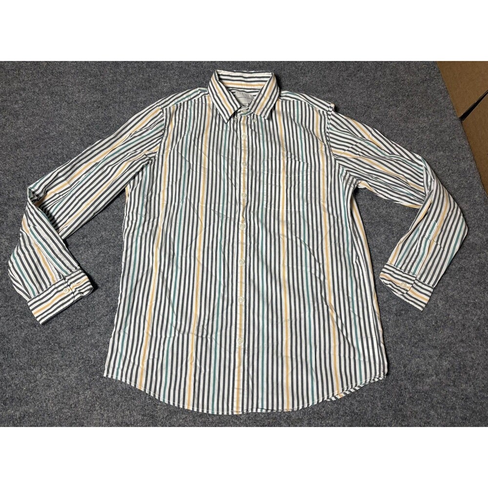 American Eagle Outfitters Shirt Mens LT Stripe Long Sleeve Button-Up Casual